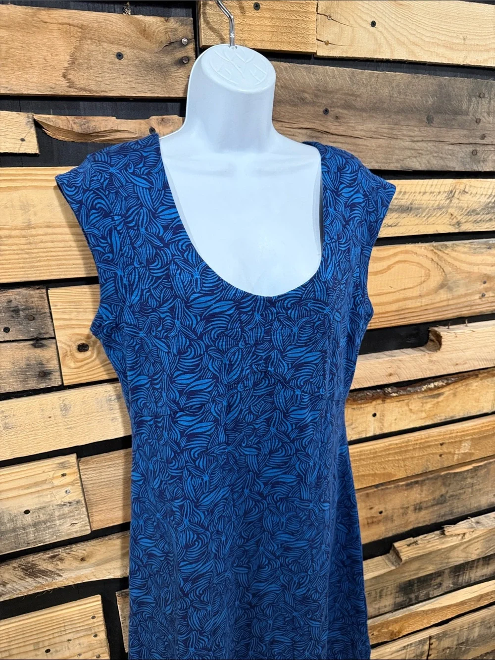L.L. Bean Women's Beech Point Dress In Darkest Navy Botanical Size Small NWT